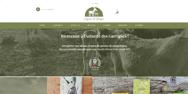 Page d'accueil du site Asinerie des Garrigues