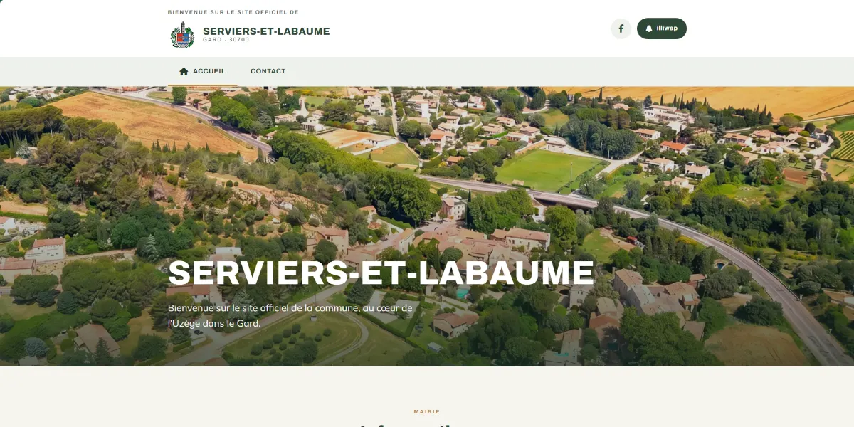 Page d'accueil du site Mairie de Serviers-et-Labaume