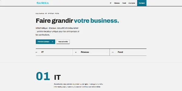 Page d'accueil du site Sainka