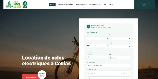 Page d'accueil du site Vélo Nature Collias